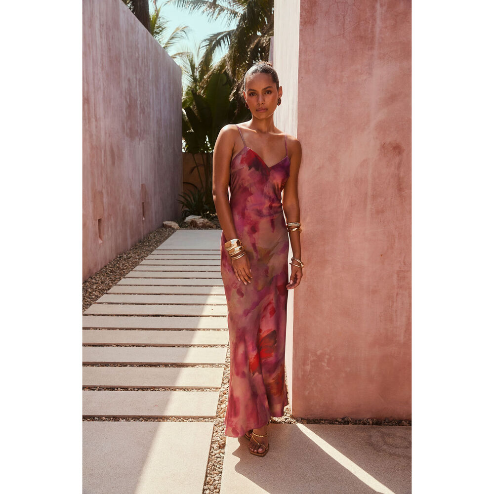 12th Tribe Marisela Berry Maxi Dress Size LL